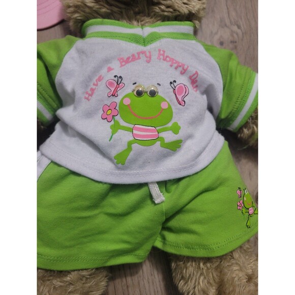 Build a bear Fuzzy Teddy Bear Plush with Green outfit - Picture 6 of 7